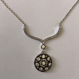 925 Silver necklace clear cz stones